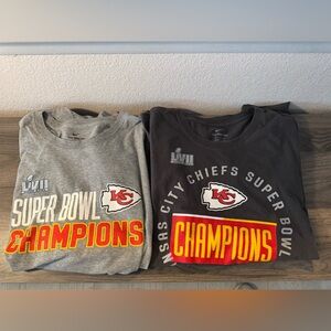 Pair Nike Chiefs Super Bowl Champions Tees - Gray and Black, XXL